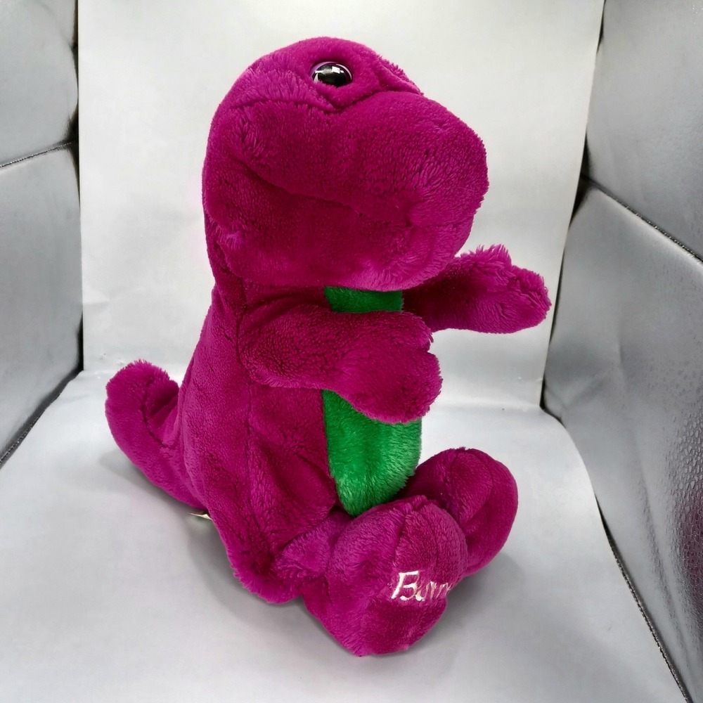 Vintage Barney Plush 1992 13" Closed Mouth  Backyard Gang Purple Dinosaur Lyons